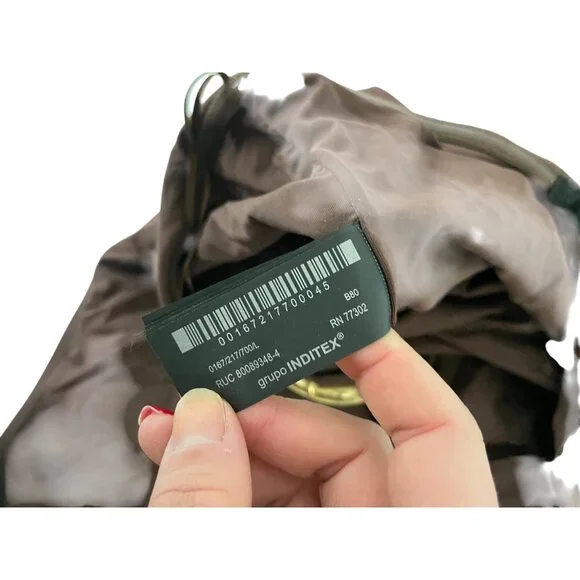 Zara Womens Swimsuit Large Brown Metal Draped Bandeau One Piece 0167/217 NWT - Picture 9 of 15